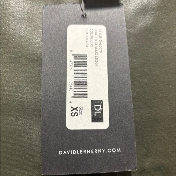David Lerner Olive Green Coated Classic Legging - Picture 4 of 5